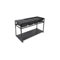 REPTIZOO Table avec roulettes + bacs de rangement 123.1 x 46.8 x 70 cm